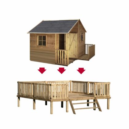 Koka spēļu namiņš bērniem “Stropiņš” ar koka platformu