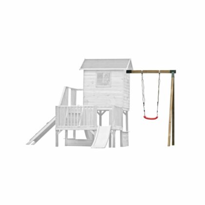 Koka spēļu namiņš bērniem “Kārīte” + šūpoļu C modulis