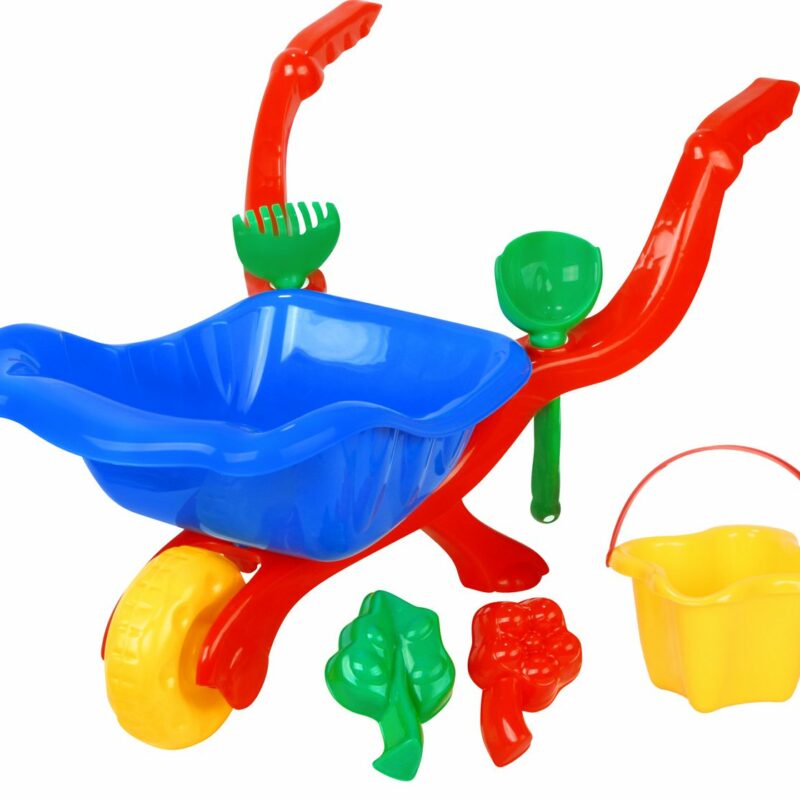 Bērnu plastmasas ķerra ar rotaļlietām smilšu kastei “Dārznieka komplekts”