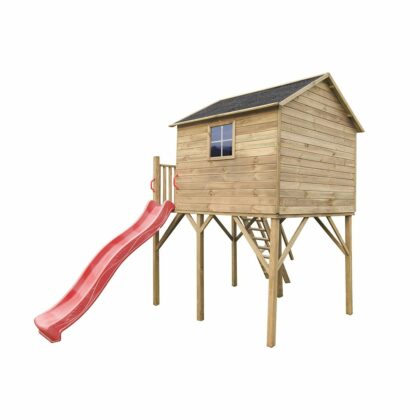 Koka spēļu namiņš bērniem “Lielais stārķis” + šūpoļu D modulis