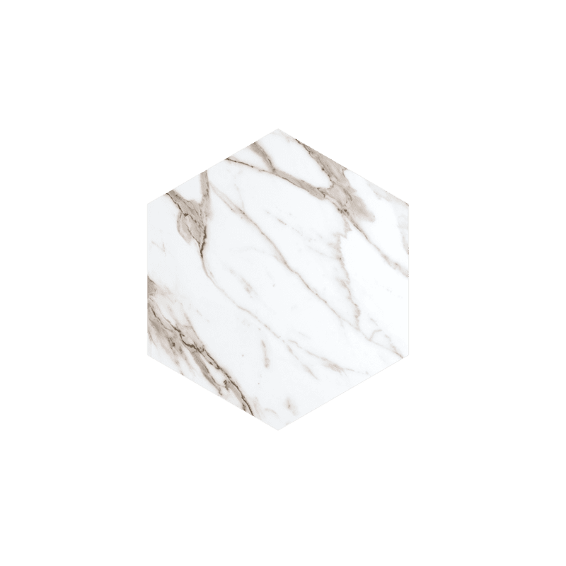 Sienu dekors “Hexagon”, 30x30cm, white marble
