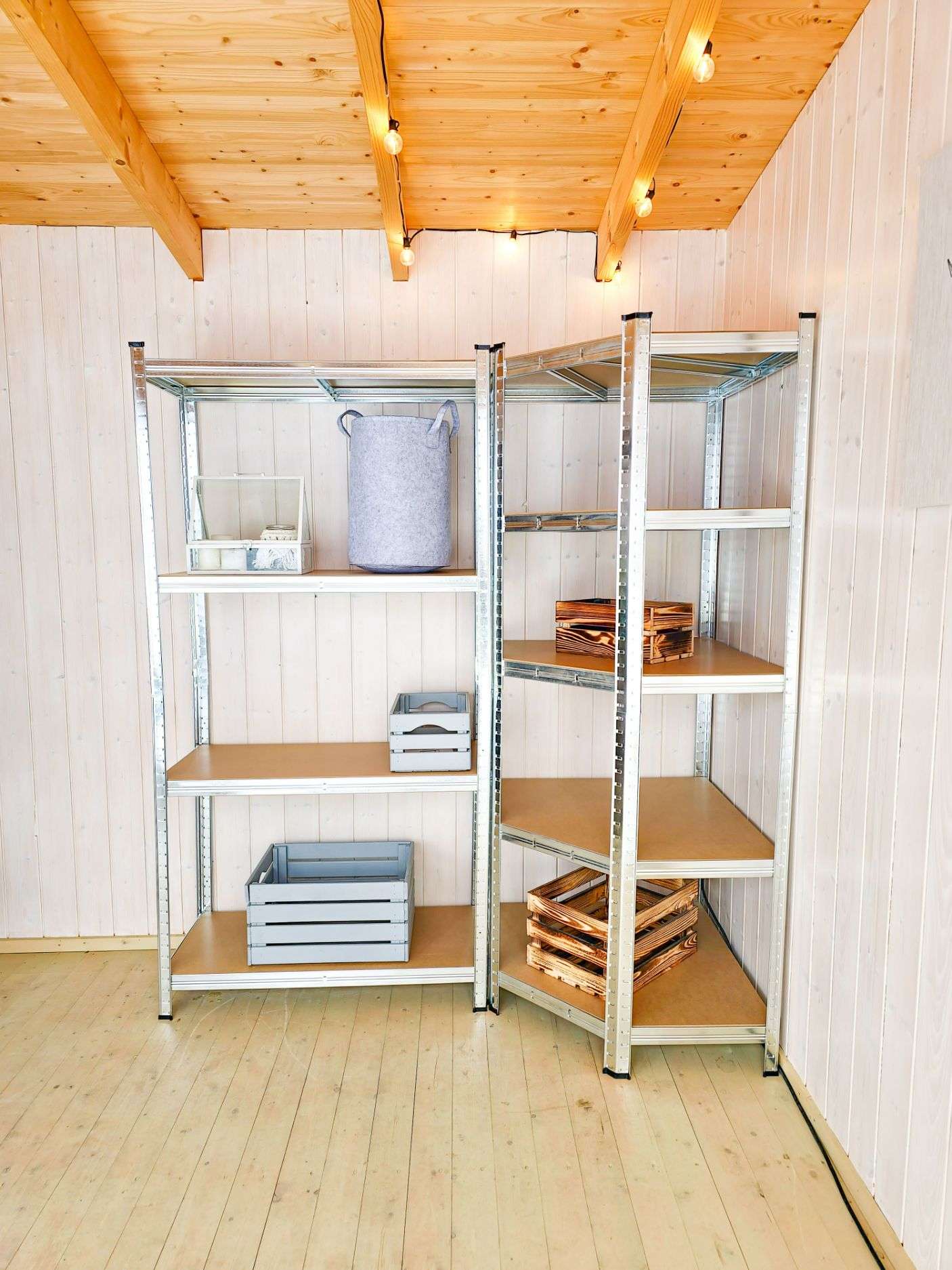 Stūra metāla plaukts – stelāža, 180x70x70x40cm, 175kg