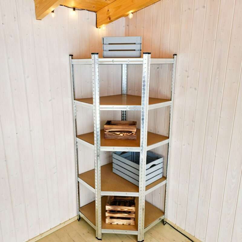 Stūra metāla plaukts – stelāža, 180x70x70x40cm, 175kg