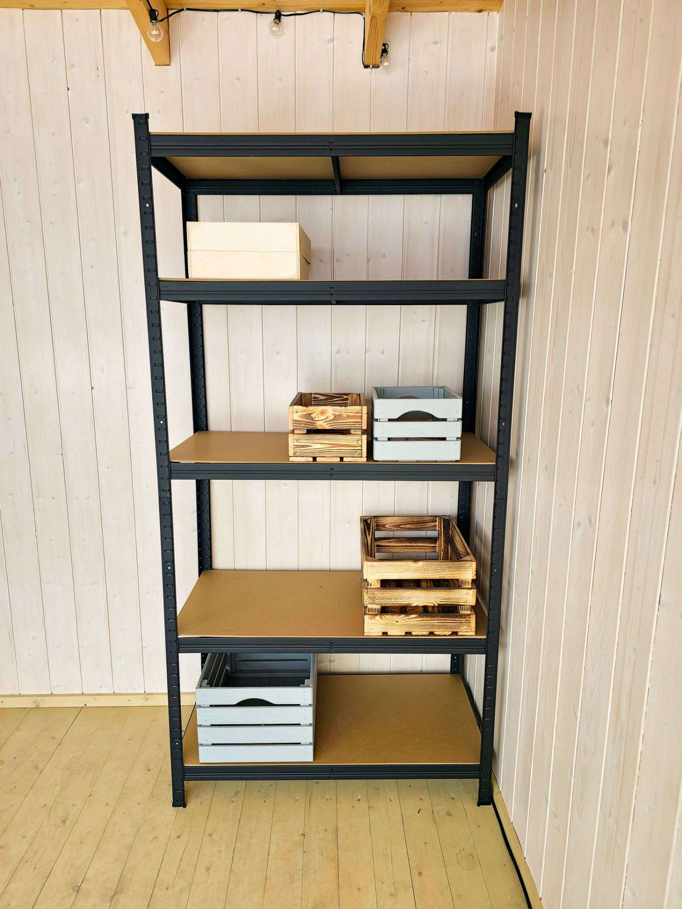 Metāla plaukts - stelāža, 180x90x40 cm, 175kg, melns