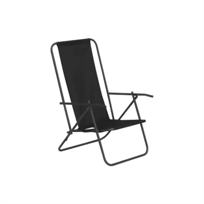 Saliekams pludmales krēsls "Kāpa", melnā krāsā