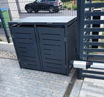 Metāla divvietīga atkritumu konteineru nojume - Image 3