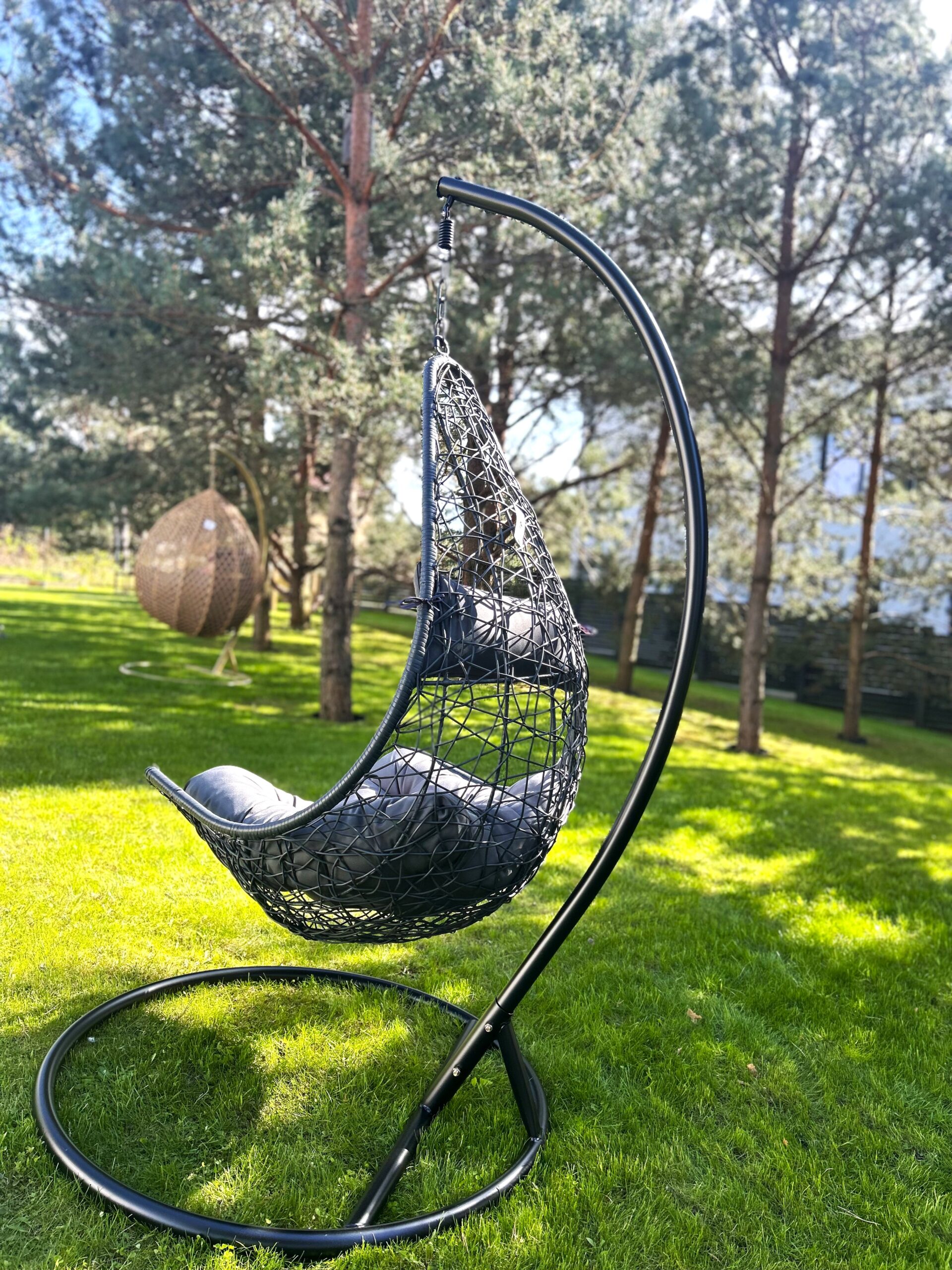Piekaramais krēsls "Žanete", tumši pelēks - Image 4