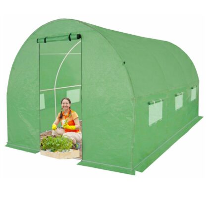 Siltumnīca ar armētu plēvi, 6 m2, 2 x 3 m, zaļa