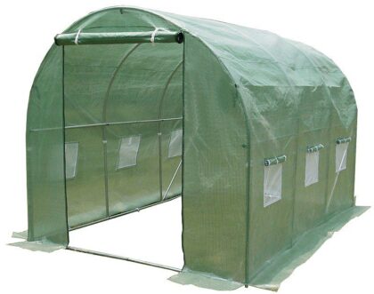Siltumnīca ar armētu plēvi, 7 m2, 3,5 x 2 m, zaļa