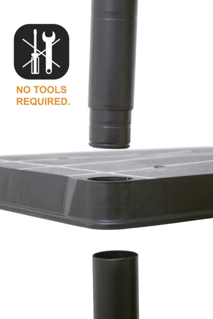 Uzglabāšanas plaukts – stelāža, 130 x 61 x 30,5 cm, 25 kg, melns - Image 8