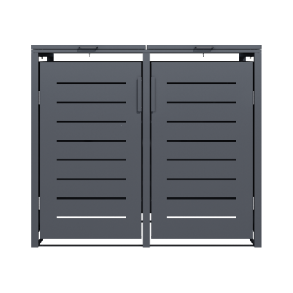 Metāla divvietīga atkritumu konteineru nojume