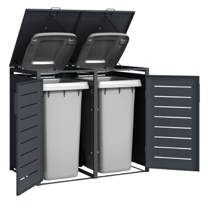 Metāla divvietīga atkritumu konteineru nojume - Image 6