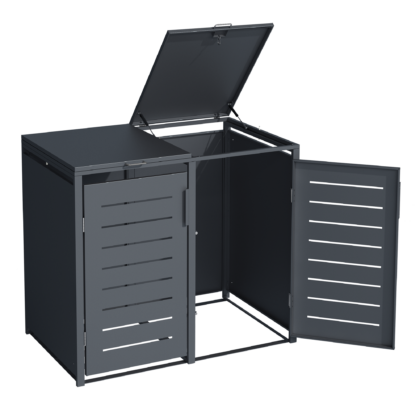 Metāla divvietīga atkritumu konteineru nojume - Image 11