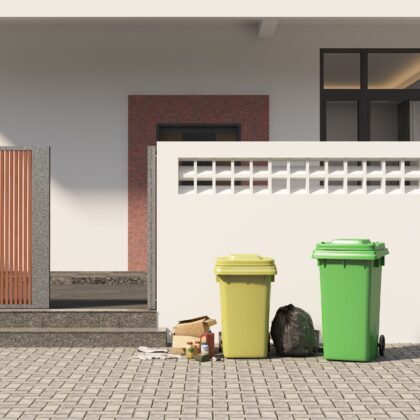 Metāla divvietīga atkritumu konteineru nojume - Image 5