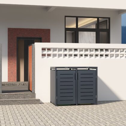 Metāla divvietīga atkritumu konteineru nojume - Image 4