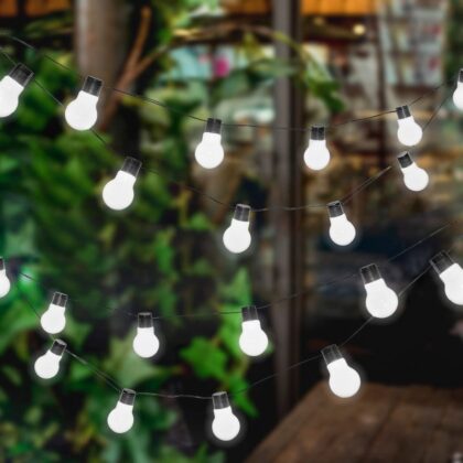 LED lampiņu virtene ar saules bateriju, 2 m - Image 2