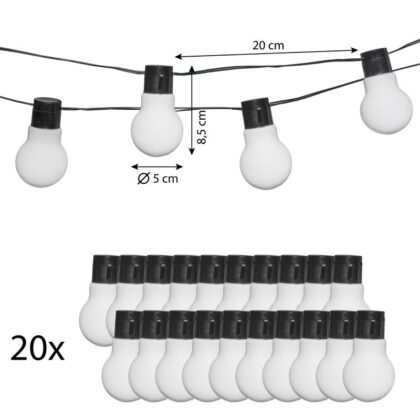 LED lampiņu virtene ar saules bateriju, 2 m - Image 4