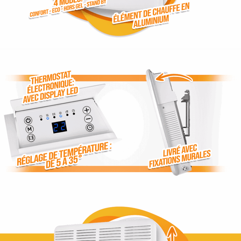 Sienas konvektori 2000W Elektr. termostats