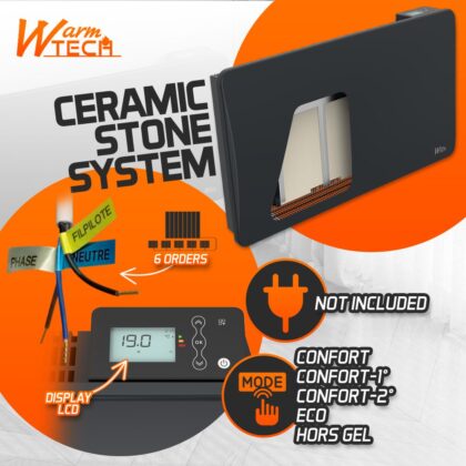 Keramiskais inerces sildītājs, 1500 W, antracīts - Image 2