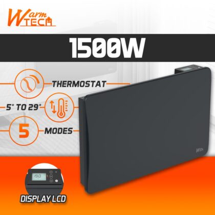 Keramiskais inerces sildītājs, 1500 W, antracīts - Image 3