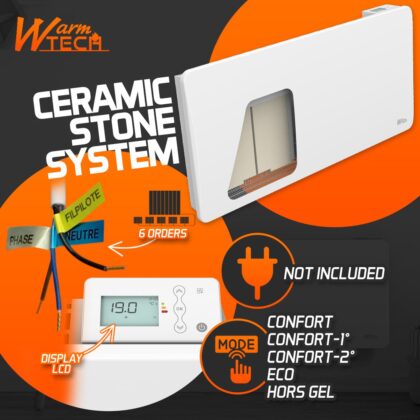 Keramiskais inerces sildītājs, 2000 W, balts - Image 3