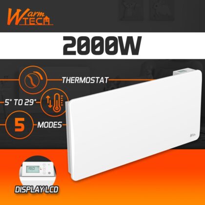 Keramiskais inerces sildītājs, 2000 W, balts - Image 4