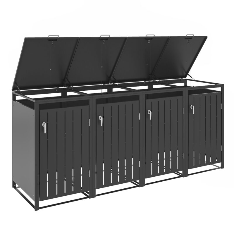 Metāla konteineru nojume, četrvietīga, MBB02-4A, antracīts