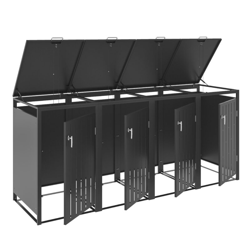 Metāla konteineru nojume, četrvietīga, MBB02-4A, antracīts