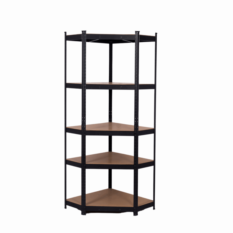 Kampinė sandėliavimo lentyna – stelažas 180x70x70x40 cm, 175 kg, juoda