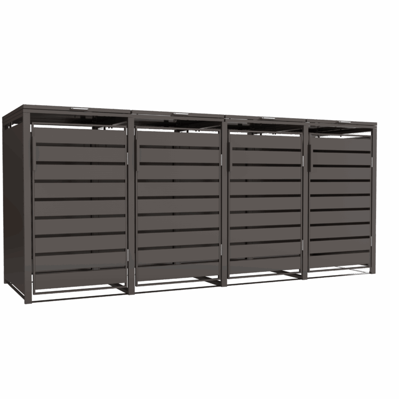 Metāla konteineru nojume, kvadrātveida, brūna