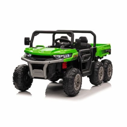 Bērnu elektriskais bagijs ar piekabi, zaļš