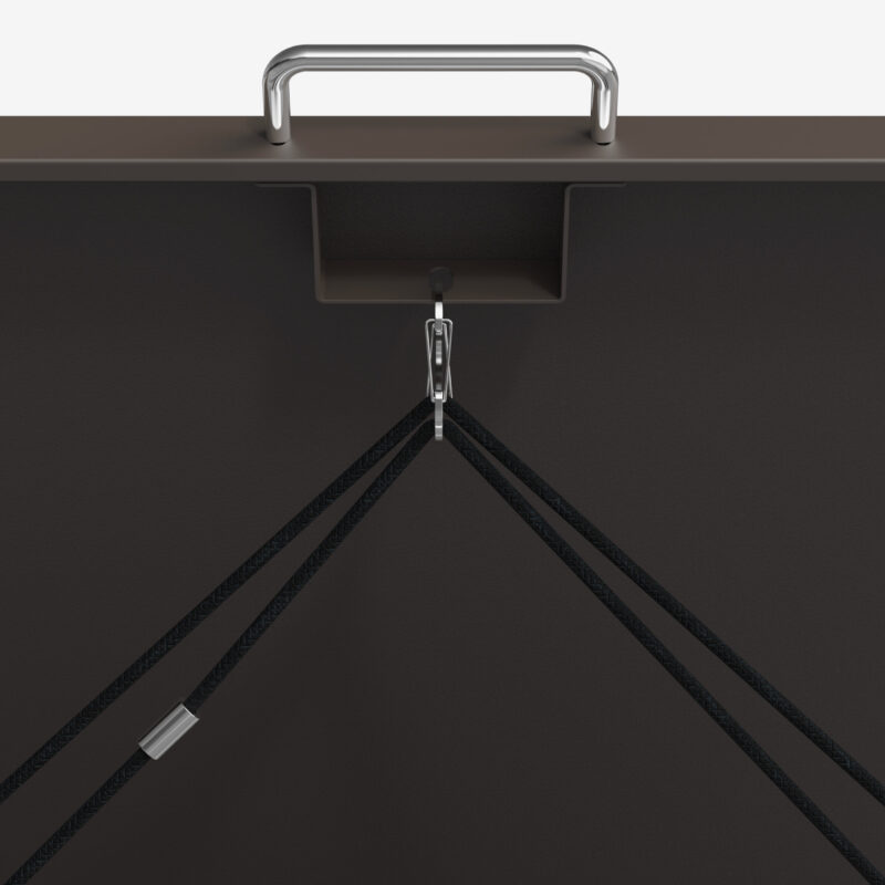 Metalinė konteinerio stoginė, triguba, ruda