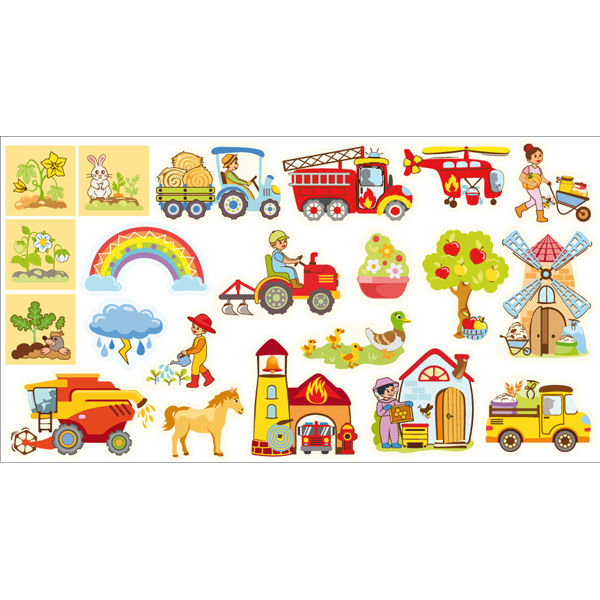 Magnētiņu komplekts "Dzīve laukos" Magnētiņu komplekts "Dzīve laukos", 21 gab.