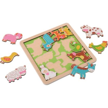 Daudzkrāsains koka puzļu komplekts, 5 gab. - Image 2