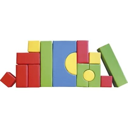 Mīksto klucīšu komplekts "Uzbūvē pats", 15 gab.